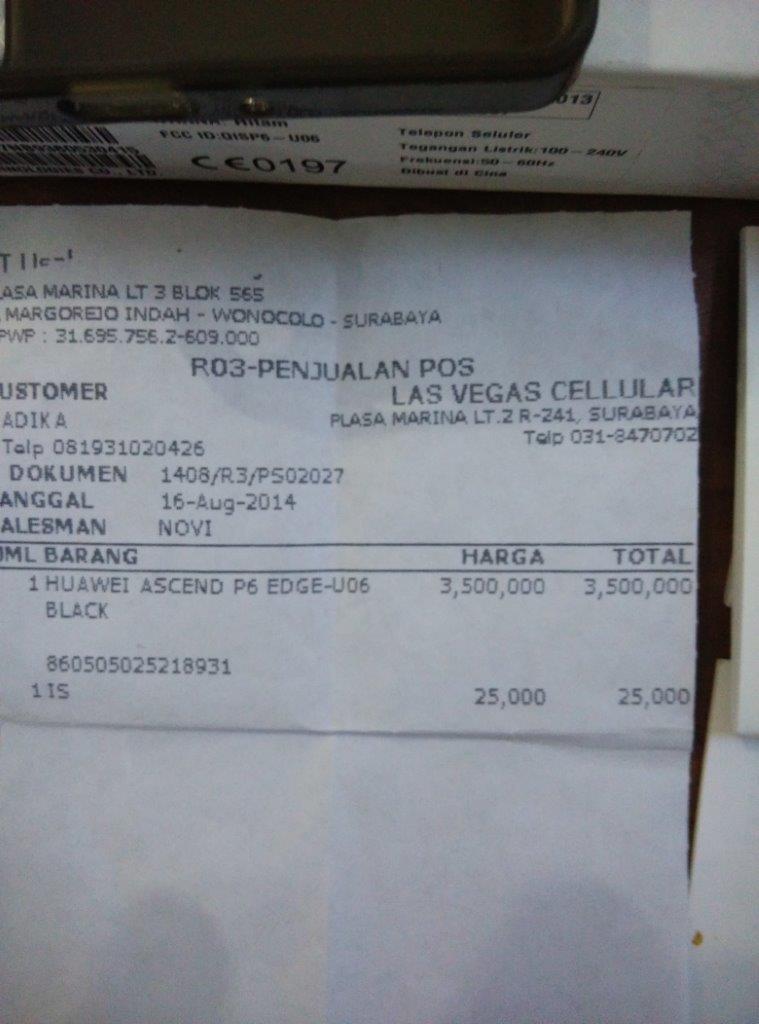 huawei ascend p6 black carbon mulus fullset garansi 11 bulan