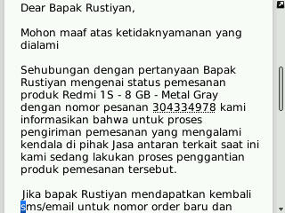Order di Lazada, barang tidak datang/tak bisa dilacak di JNE