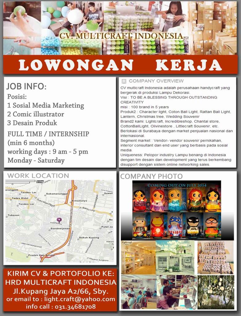 Lowongan Kerja Admin onlineshop FULLTIME