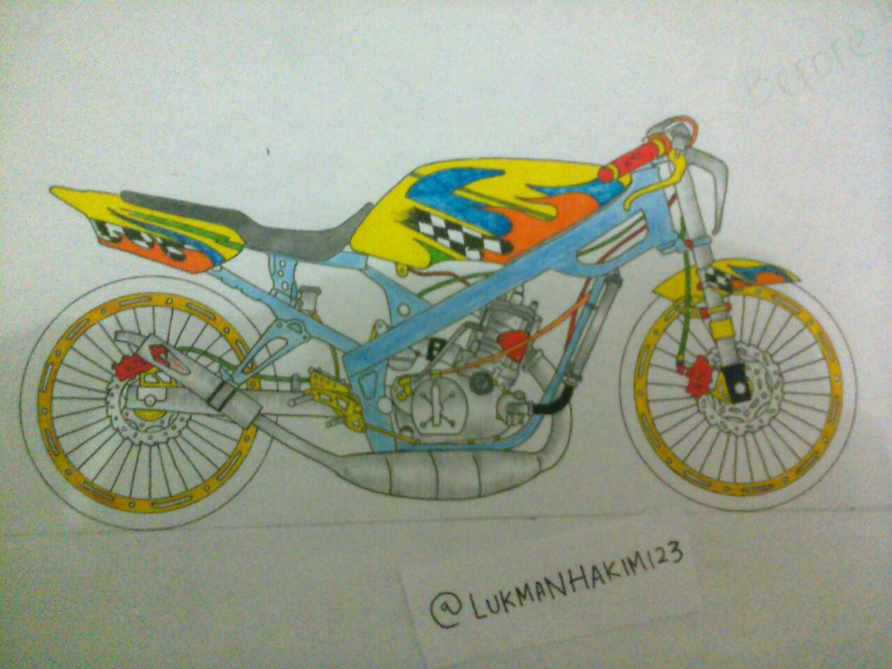 Ninja Sketsa Gambar Motor Drag - Sempoa Dunia