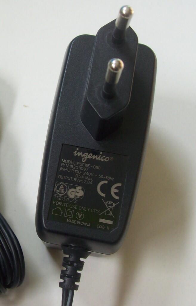 Adaptor Mesin EDC Ingenico 8V 2A (Dipakai di ICT220, IPP320, IPP350)
