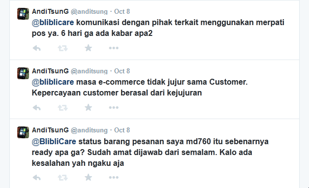 service blibli.com sangat amat mengecewakan