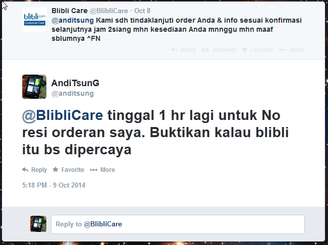 service blibli.com sangat amat mengecewakan