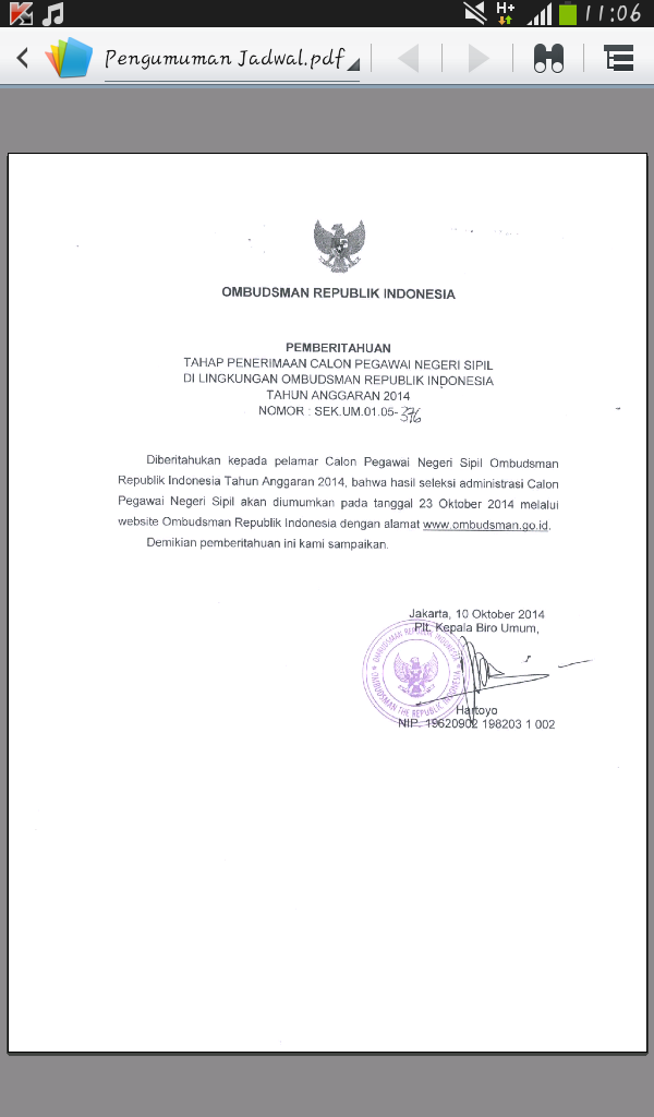 Yang daftar OMBUDSMAN 2014 masuk :D 