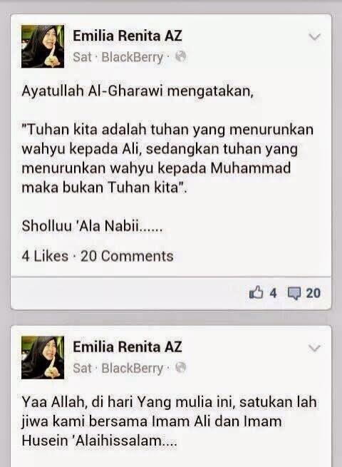 Emilia 'Jalaludin Rakhmat' Tegaskan Syi'ah Bukan Islam