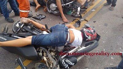 Overtaking Motorbike Collides With Another Bike