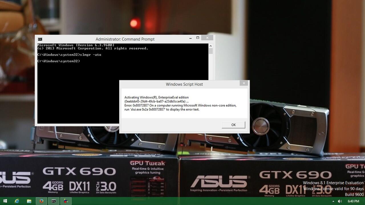 windows 8.1 enterprise evaluation windows lincense valid for 90 days bulid 9600