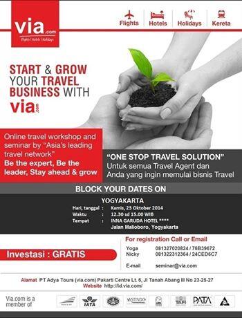 Seminar dan Workshop Gratiss!! Bagi Para Travel Agent Di YOGYAKARTA dan Sekitarnya