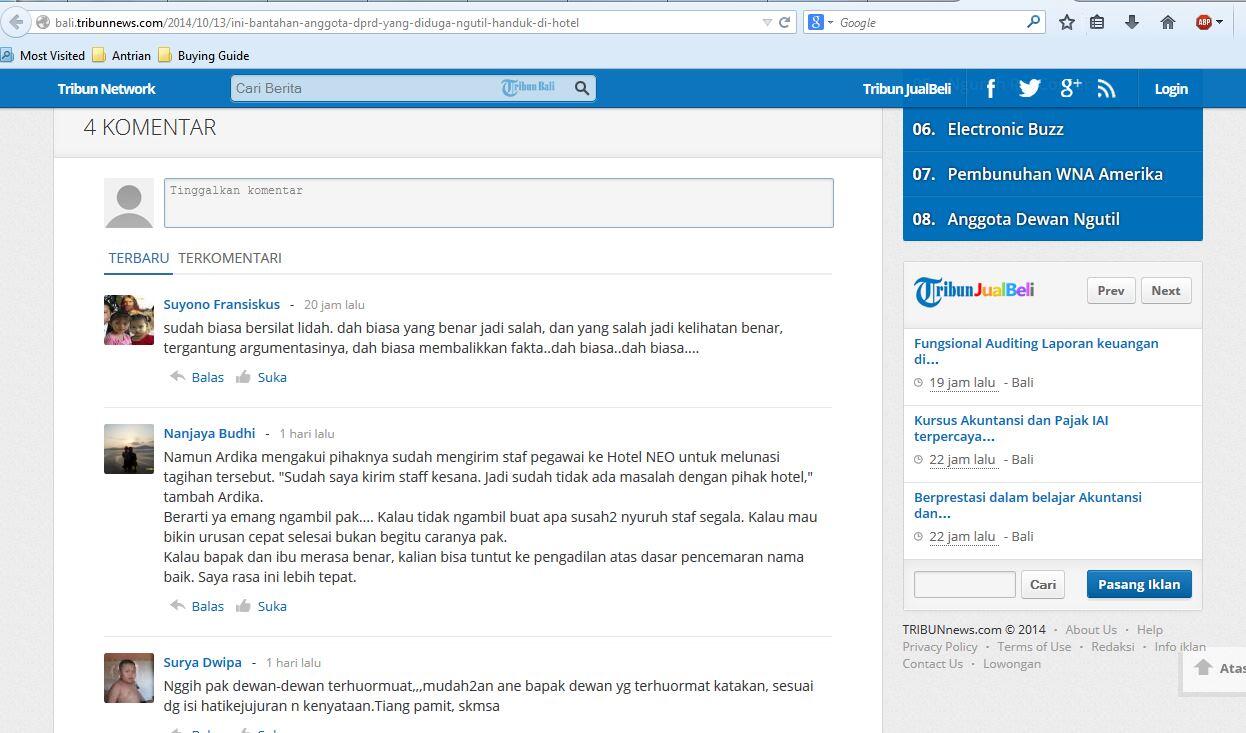 Mau tau IP Address dari yang berkomentar di Tribunnews...? Cekidot gan!!!