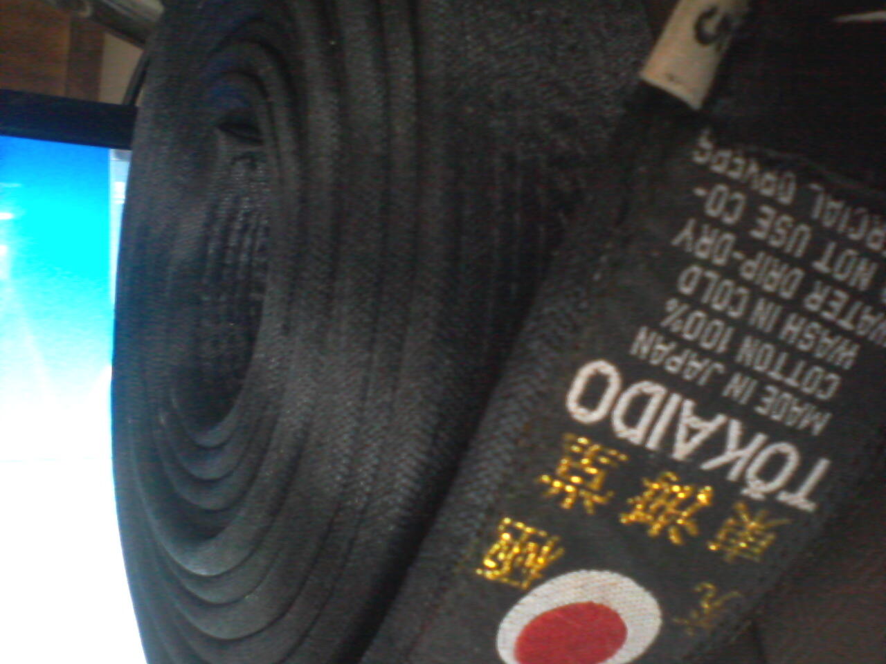 Jual Sabuk Hitam Karate TOKAIDO bordir emas bahan tebal dan kuat