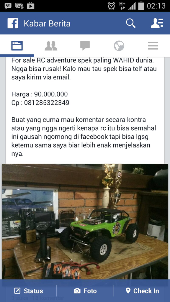 Mainan Hobby RC Termahal di Indonesia