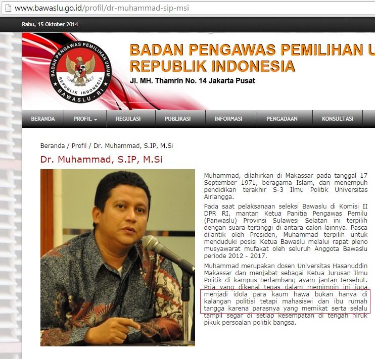 Ada yang aneh di Website Bawaslu