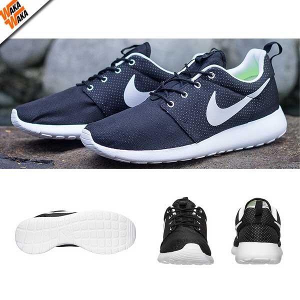 Sepatu Casual Nike Rosherun Black/White & Wolf Grey. 100% Original, Siap COD / Rekber