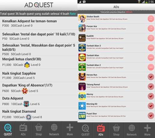 AdQuest Android dan iOS | Gratisannya banyak !!