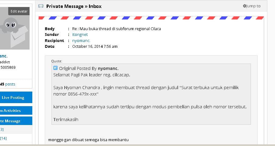 Surat Terbuka untuk Pemilik Nomor 0856-479x-xxx