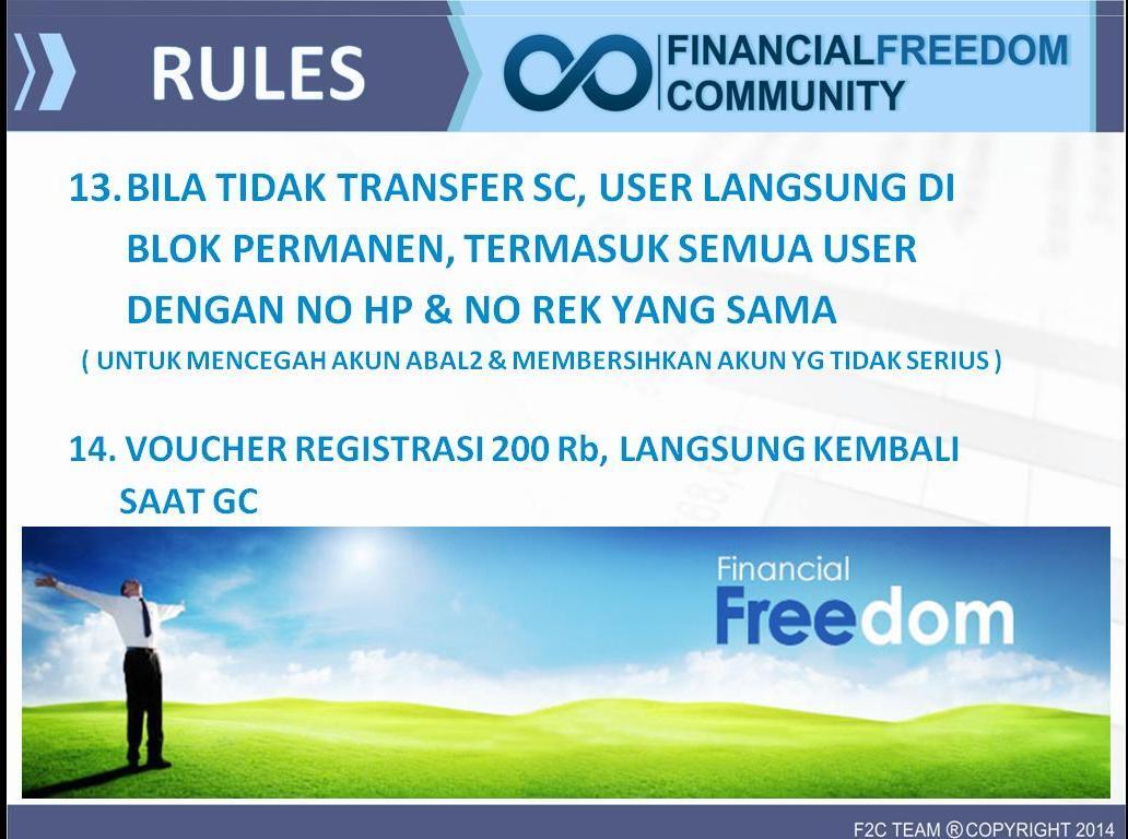 F2C ( FINANCIAL FREDOOM COMMUNITY vs F2I( FINANCIAL FREDOOM INDO ) Full Support