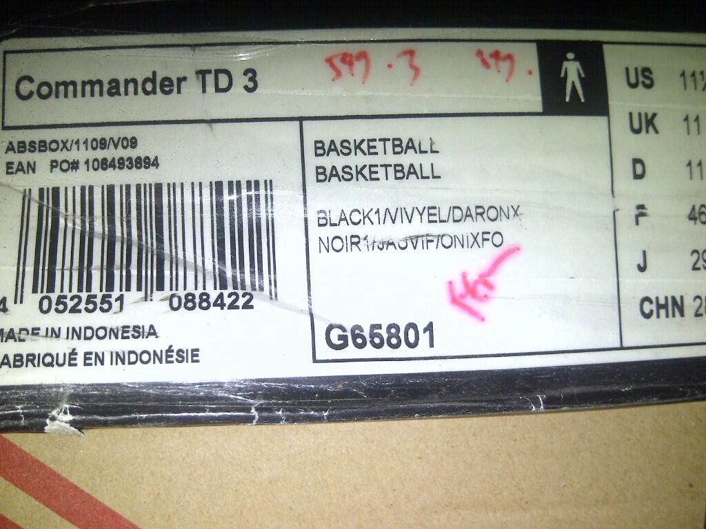SEPATU BASKET KOLPRI 2ND SERU (Seperti baRU) ADIDAS/REEBOK/PEAK size.45-46