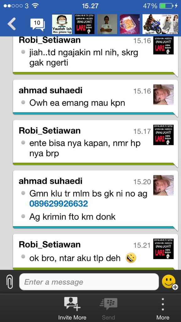 Hati2 yang suka accept invite bbm dari orang yang ga dikenal,Fatal kayagini gan!!