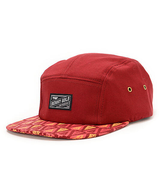 Topi BENNY GOLD 5 PANEL CAP / HAT ARROW BURGUNDY ORIGINAL NEW