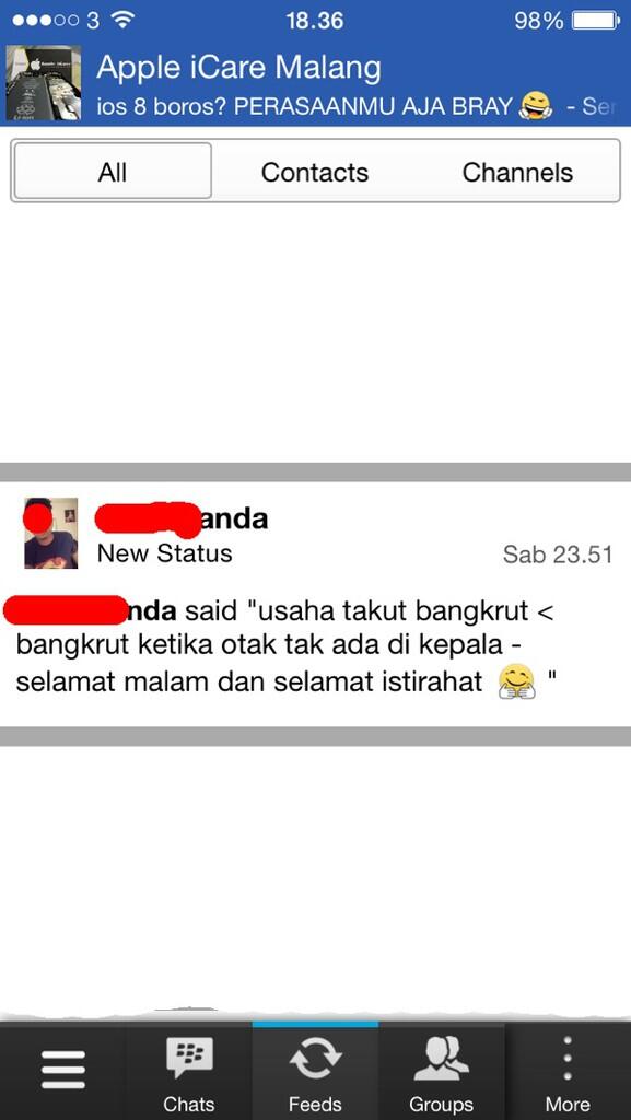 20 Status BBM Kocak Versi Ane