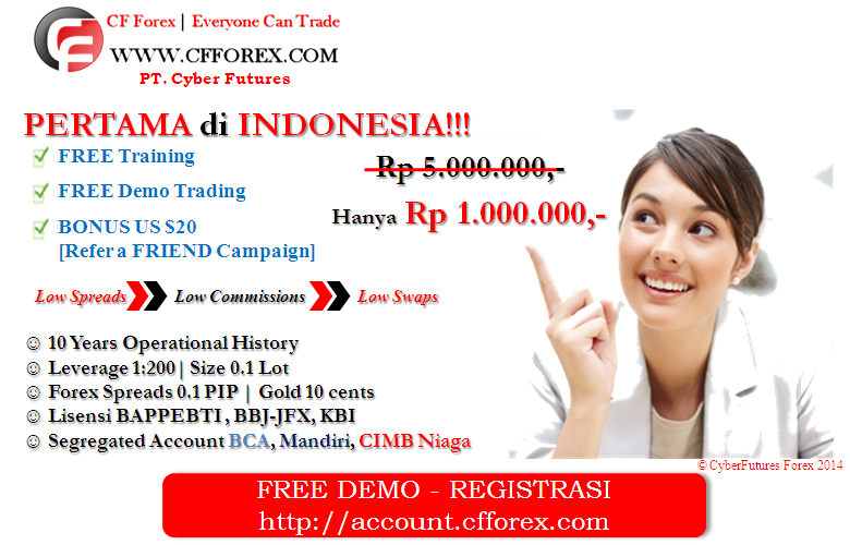 &#91;CFForex &#93; Broker Beregulasi | Spread 0.1 Forex | Gold 10 cents | Depo USD100 |