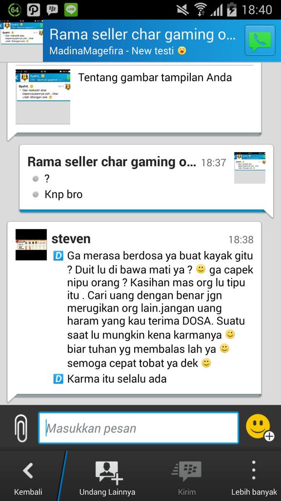 Penjual Char Point Blank Penipu