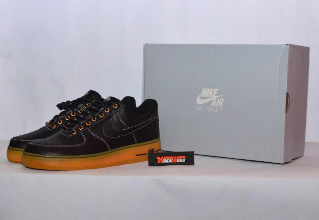 Sepatu Casual Nike Air Force 1, Black & Blue. 100% Original, Siap COD / Rekber