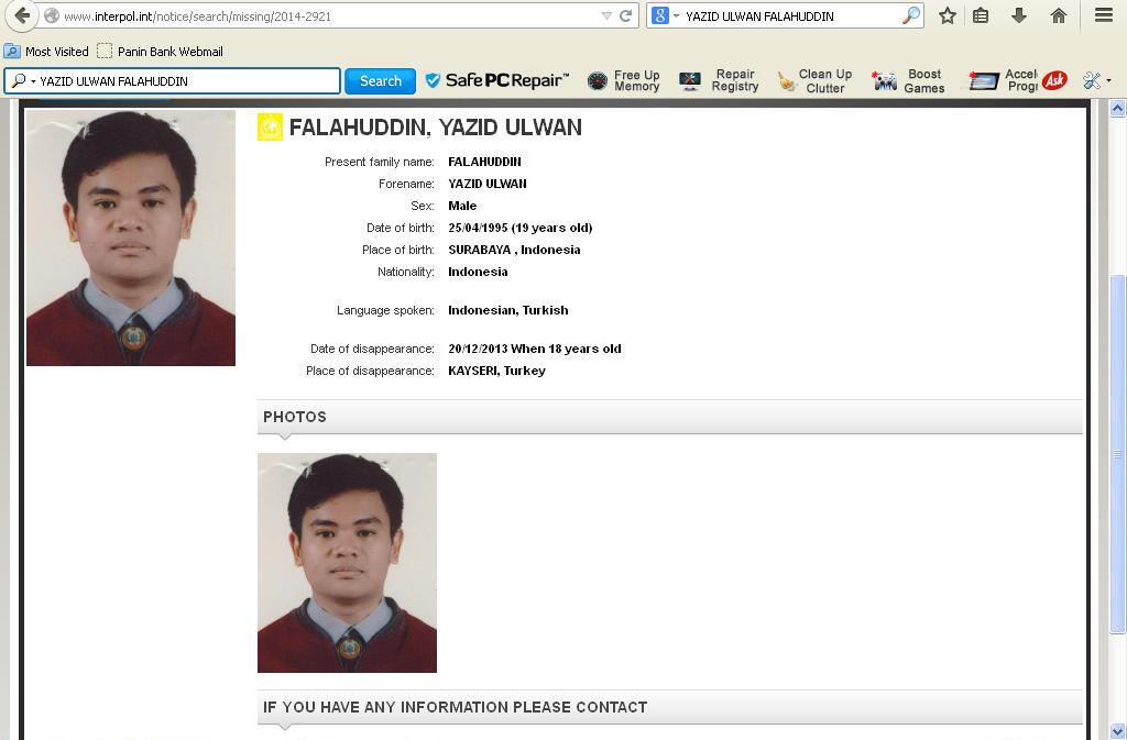Missing Person INTERPOL (Orang Indonesia)