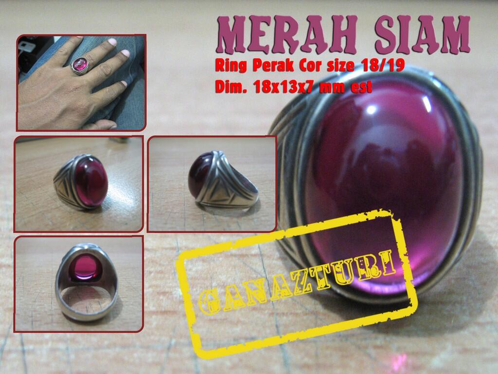 Merah Siam Natural Ring perak