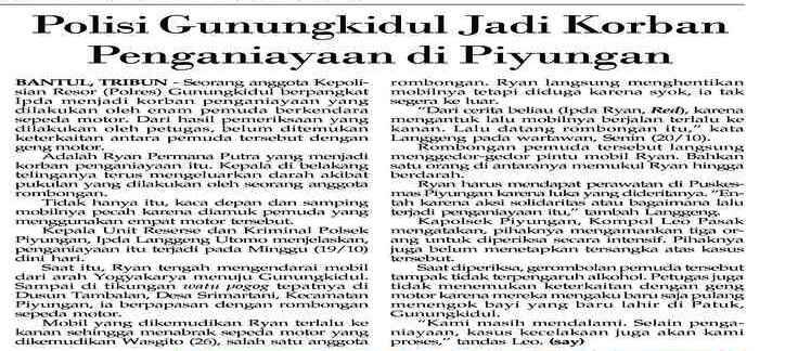 (PKS NEWS) Polisi Jadi Korban Penganiayaan di Piyungan