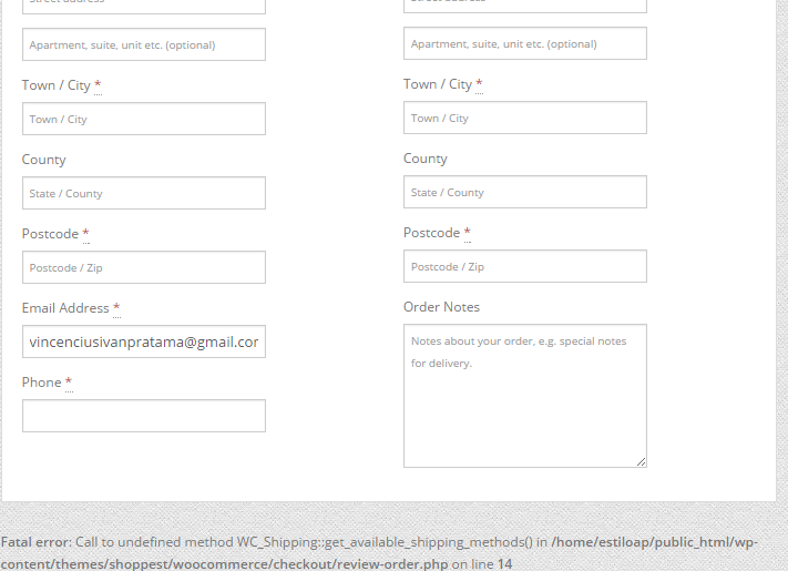 HELP GAN - "Fatal error: Call to undefined method WC_Shipping" + Bonus WP Theme
