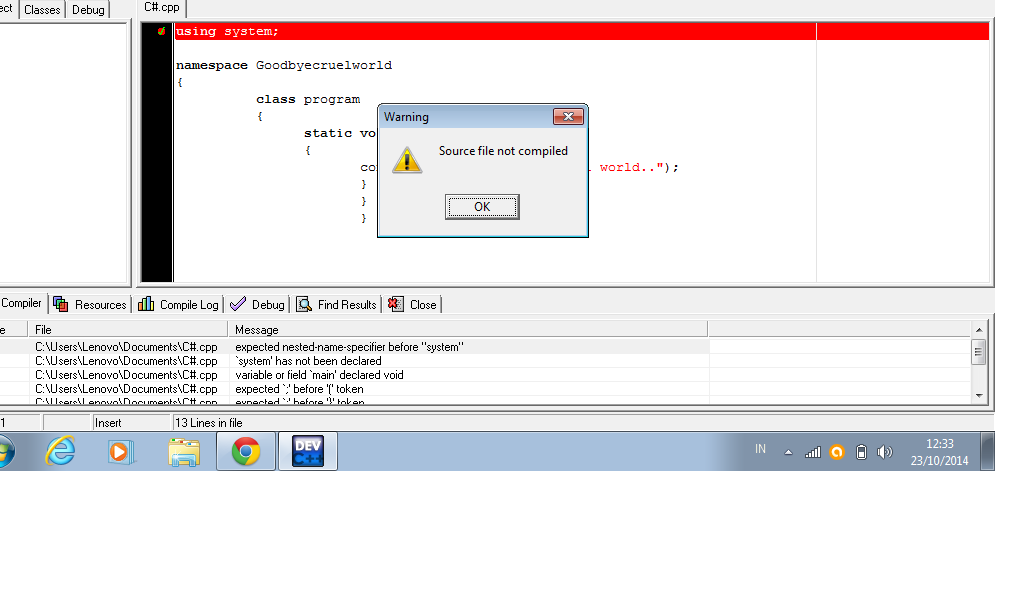 Yang pake Dev C++ masuk