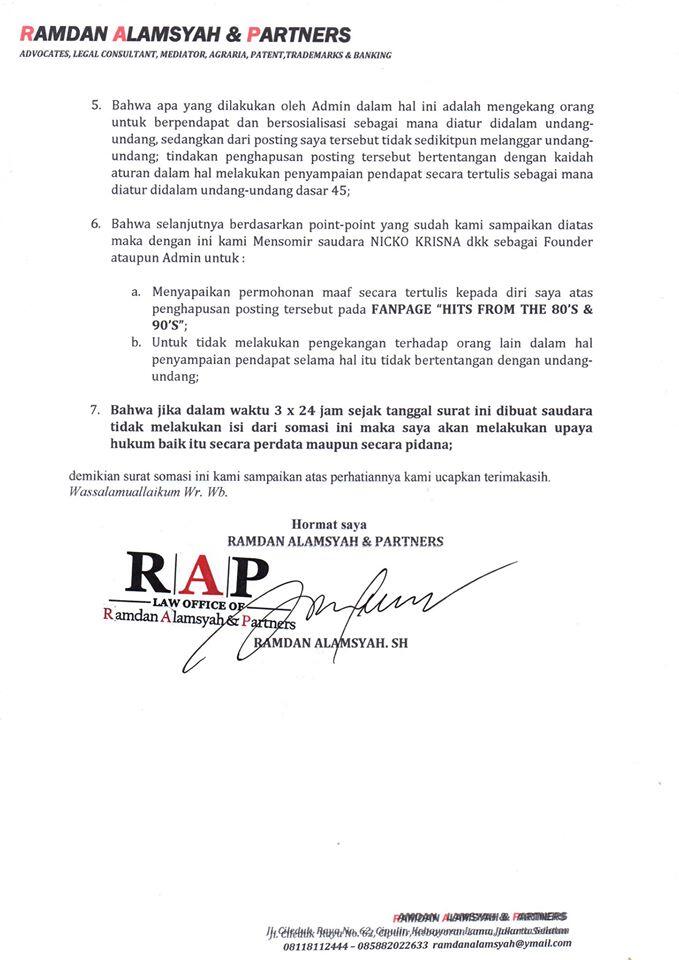 (berita sepi) Postingan di FB Dihapus Admin, Pengacara Ngamuk