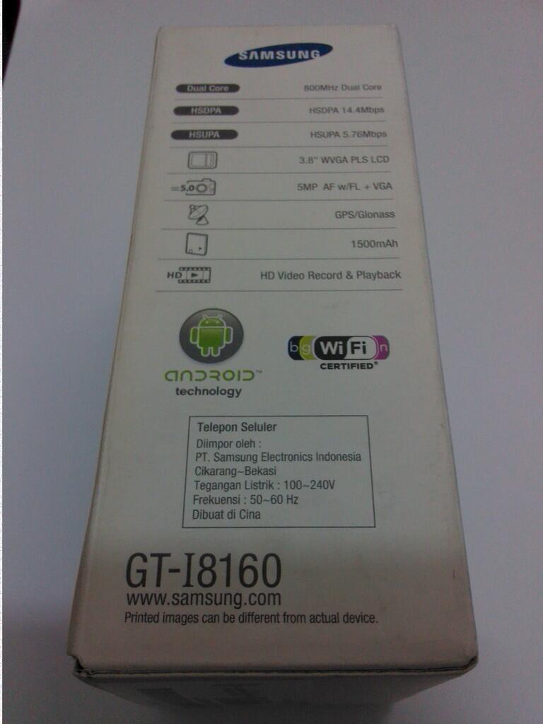 Samsung Galaxy Ace 2 GT-I8160 Black Fullset Perfect Like New COD Bandung