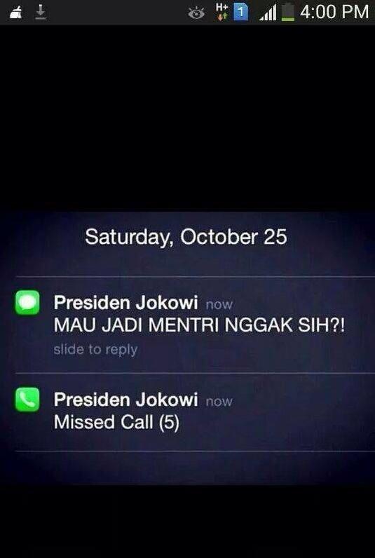 Mau jadi Mentri pak jokowi nggak ya??