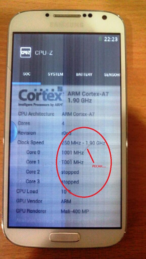 S4 MTK6589 LCD pecah mesin Normal jual apa adanya utk part