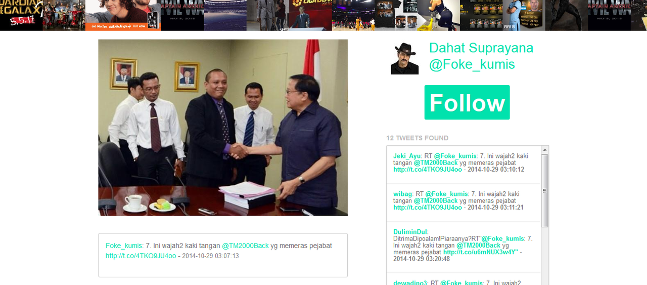 (Akun Twitter Pemeras) Bos PT Telkom diperas @Triomacan2000 akibat tolak pasang iklan
