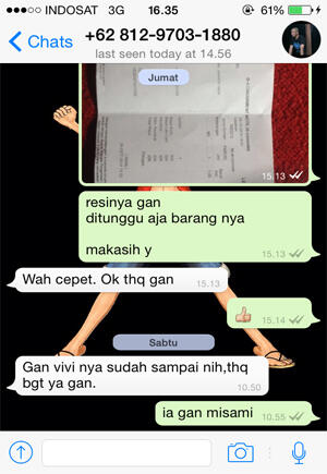 TESTIMONIAL & RESI PENGIRIMAN ID ARIE258