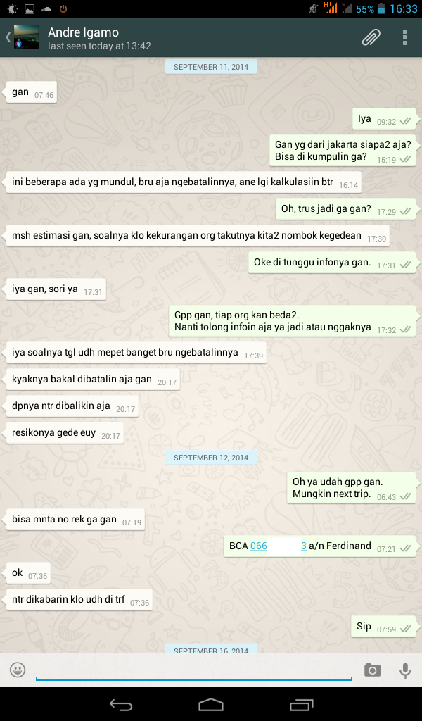 Ane ketipu dari ajakan trip