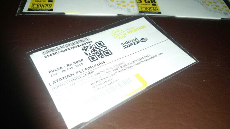 Mentari Indosat 3 gb Free ongkir