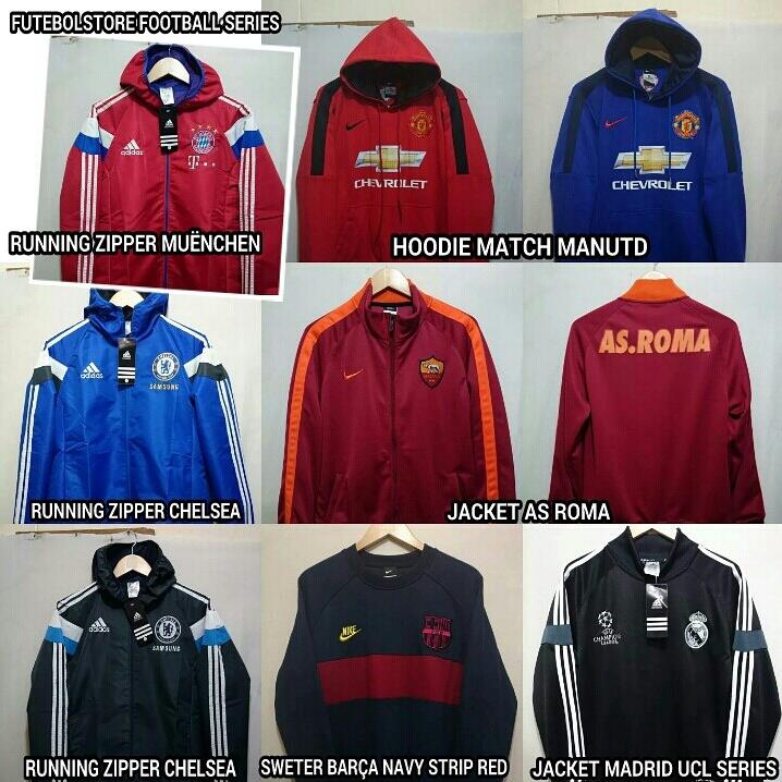 JAKET HOODIE ZIPPER MUNCHEN MANCHESTER UTD MU CHELSEA BARCELONA MADRID ROMA | DEPOK