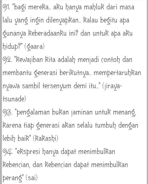 manga naruto segera ending?? berikut kata kata mutiara dari anime nya..