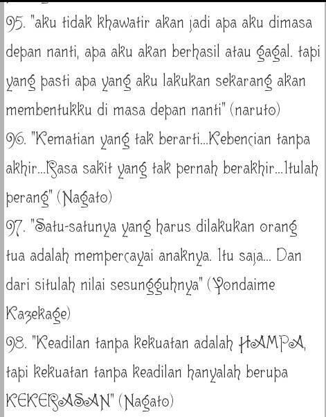 manga naruto segera ending?? berikut kata kata mutiara dari anime nya..