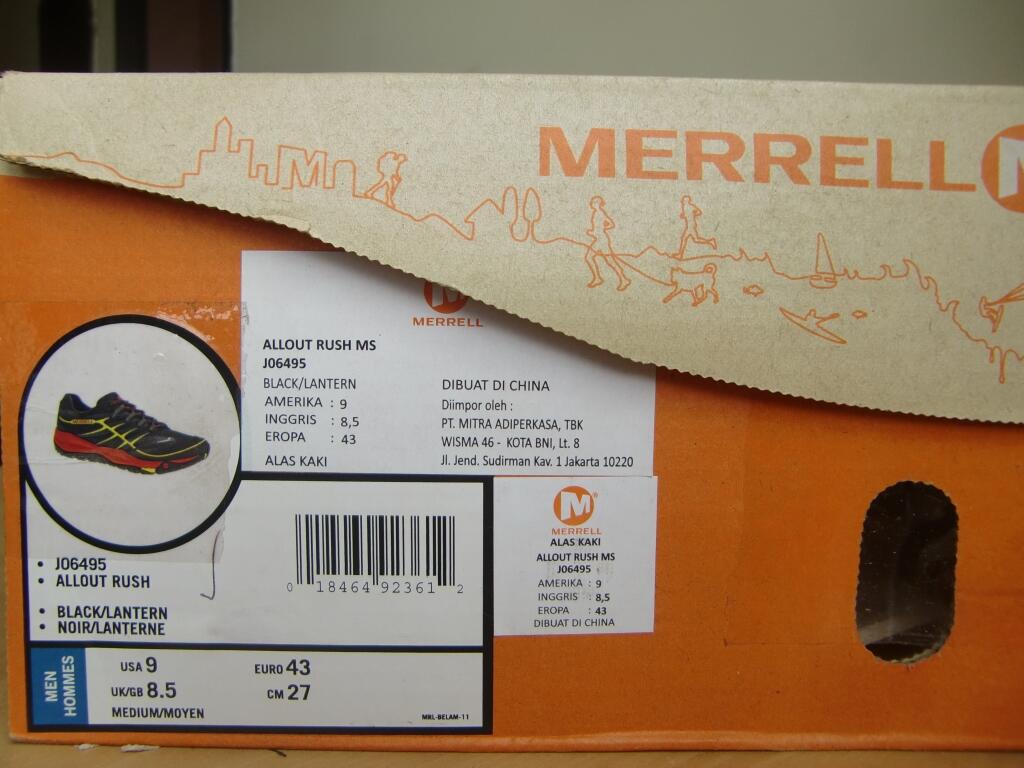 Sepatu Lari Trail / Trail Running Shoes Merrell All Out Rush ORIGINAL Ukuran/Size 43