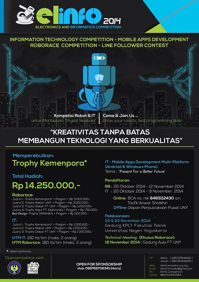 Share Event Kontes Robot dan Kompetisi Mobile Apps di Jogja | 22-23 Nov 2014