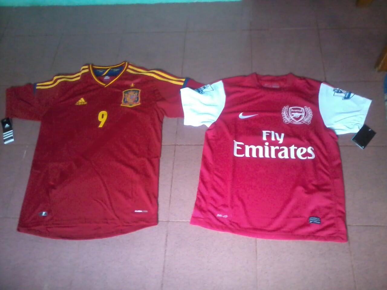 Jersey Spanyol Home Euro 2012 & Arsenal 2011/2012 (rare)