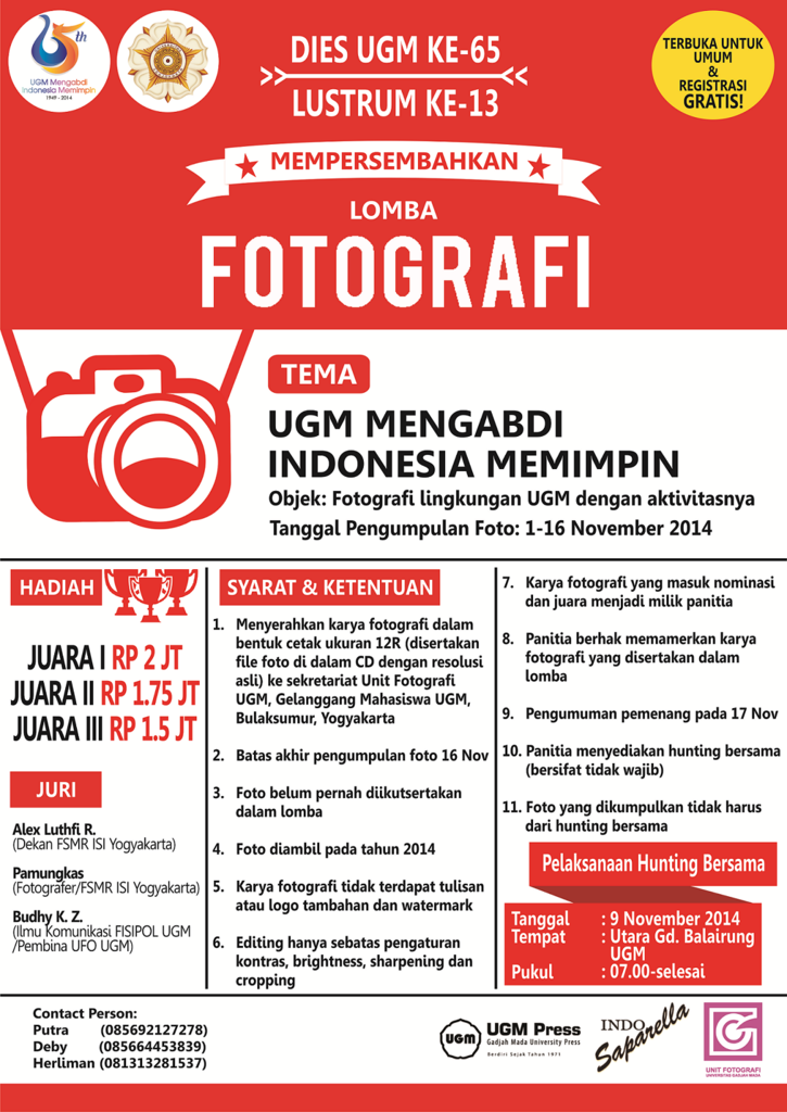 Lomba Fotografi Dies Natalis UGM ke-65