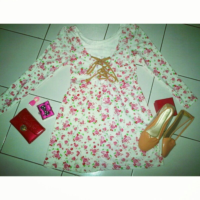 PAKET MURAH DRESS+FLATSHOES Cute ONLY 180k