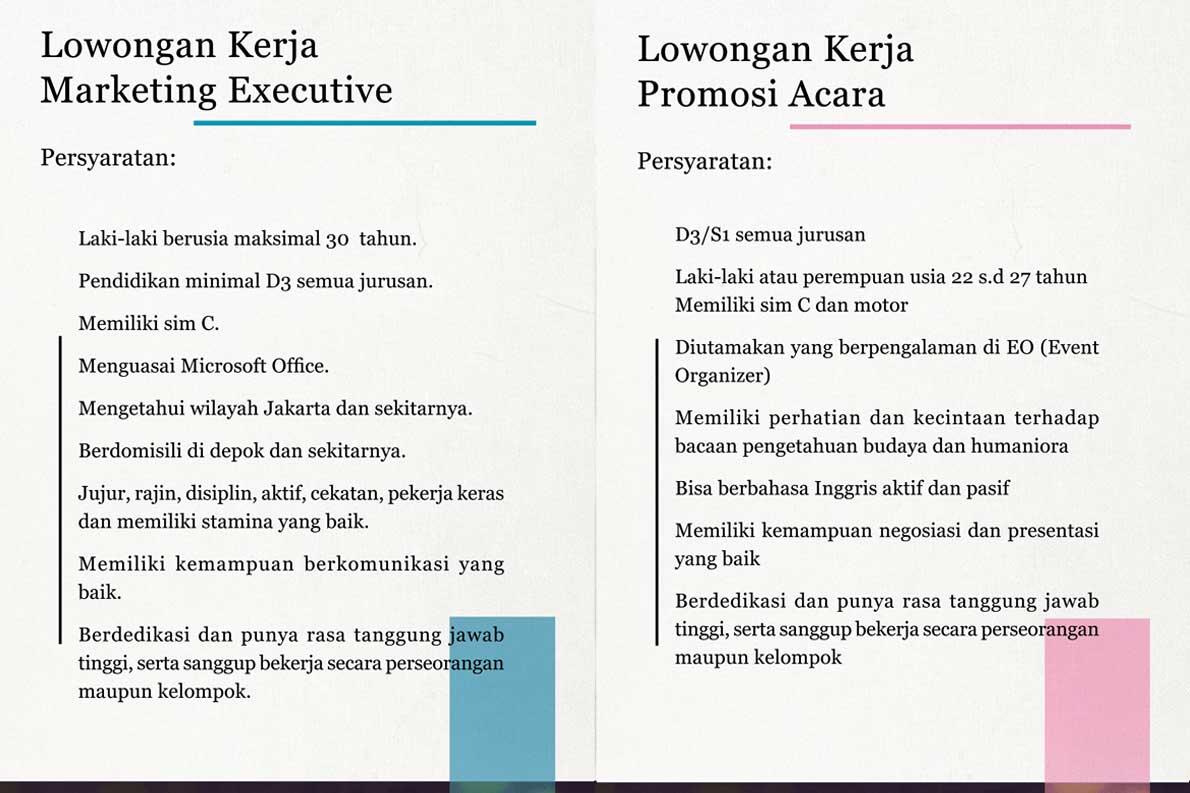 LOWONGAN PENERBIT SEJARAH