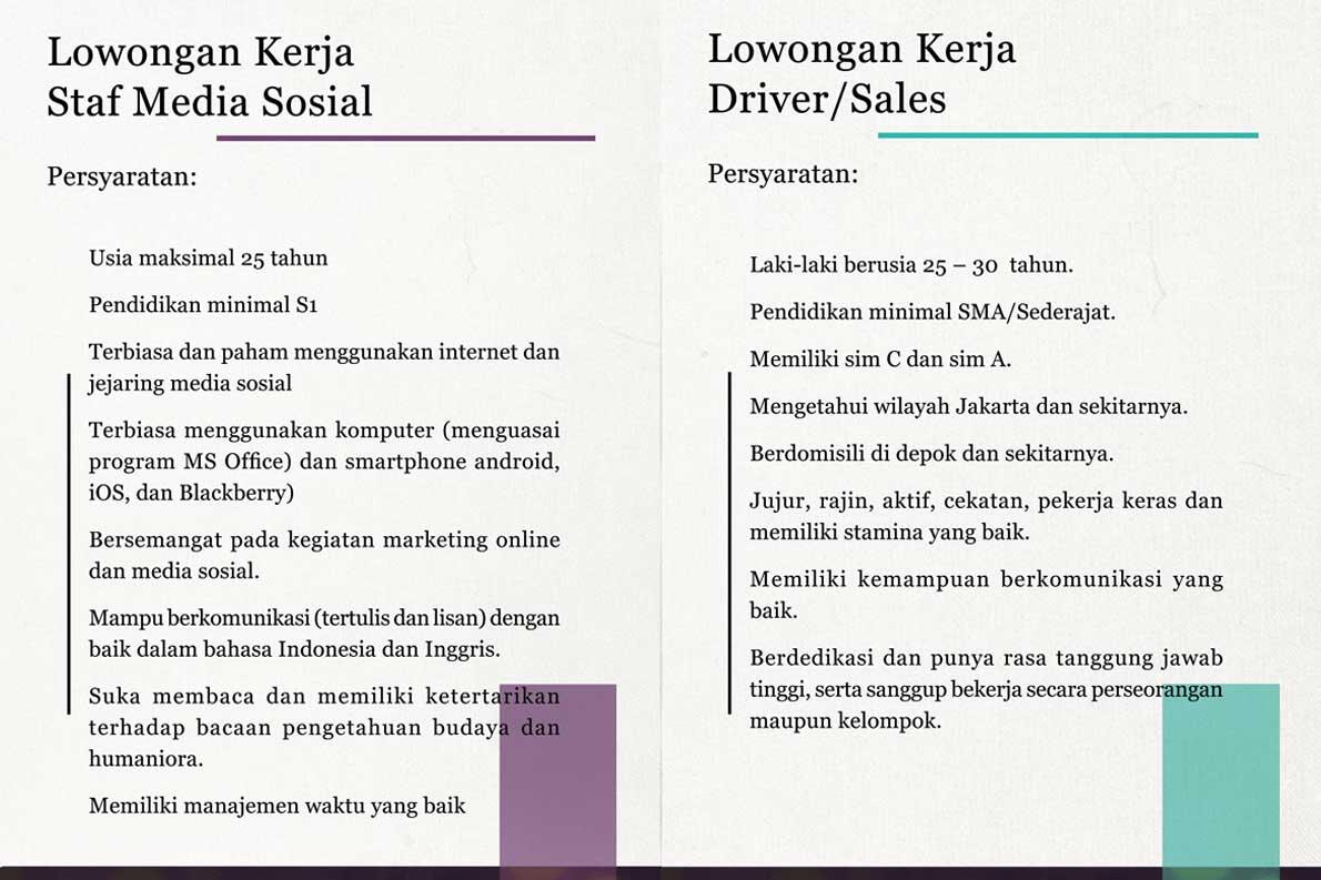 LOWONGAN PENERBIT SEJARAH